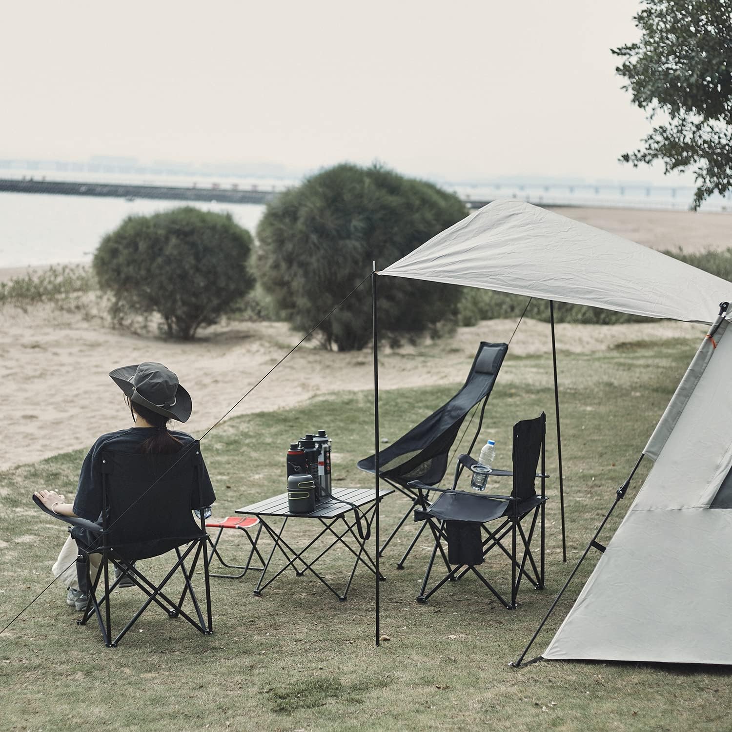 Damei century 4Pack Folding Camping Chairs-Lightweight, Installation-Free, Portable Chair for Beach, Lawn, Outdoor Sports