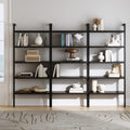 5-Tier Warm Pine Solid Wood Wall Mounted Bohemian Bookshelf
